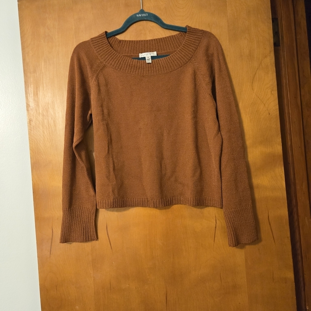 St John Sport Rust Colored Long Sleeve Santana Knit Sweater Size S